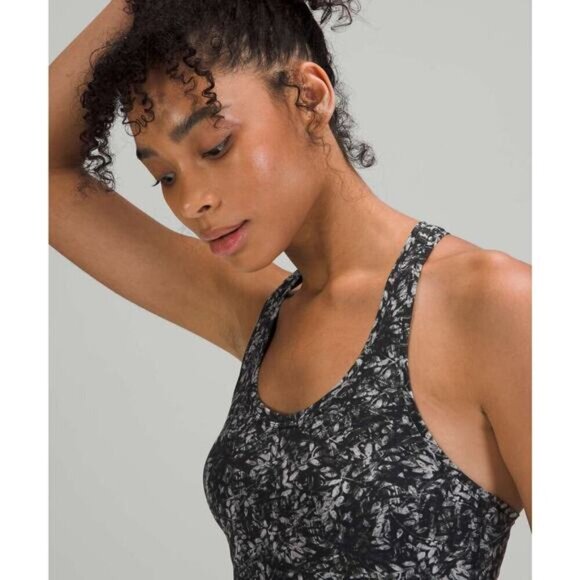 LULULEMON Cool Racerback Tank Top Shorter Length Sz 4 Blossom Overlay Starlight - Picture 3 of 6